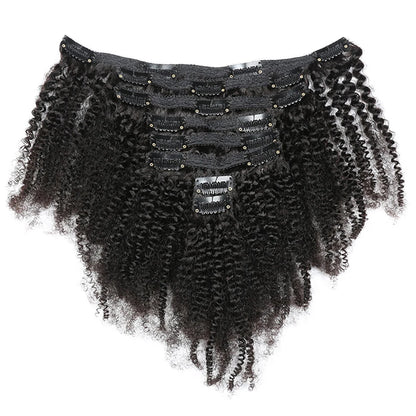Maxine Clip Ins Hair Kinky Curly Clip In Hair Extensions Human Hair Full Head Afro Kinky Curly Clip Ins Bundles Natural Black
