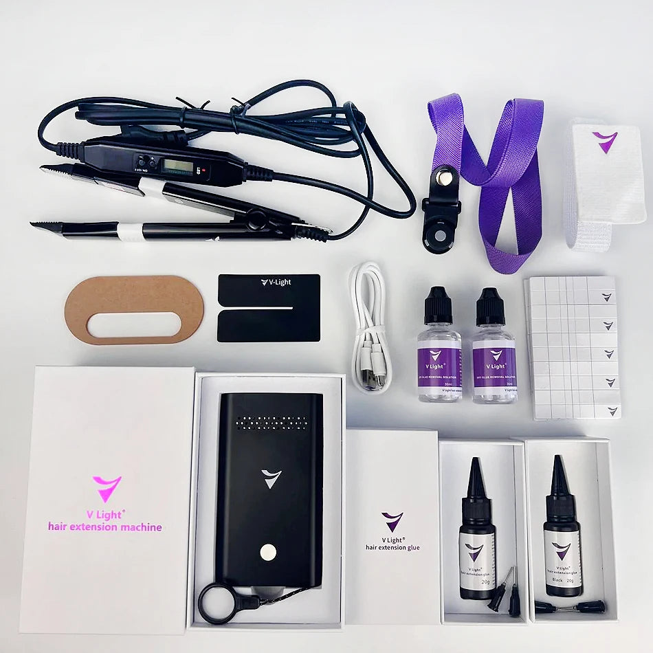 Shinehair Hair Extension Machine for Tape Original V Light Technology V light Hair extension glue Hair Extension Tools Kit Set