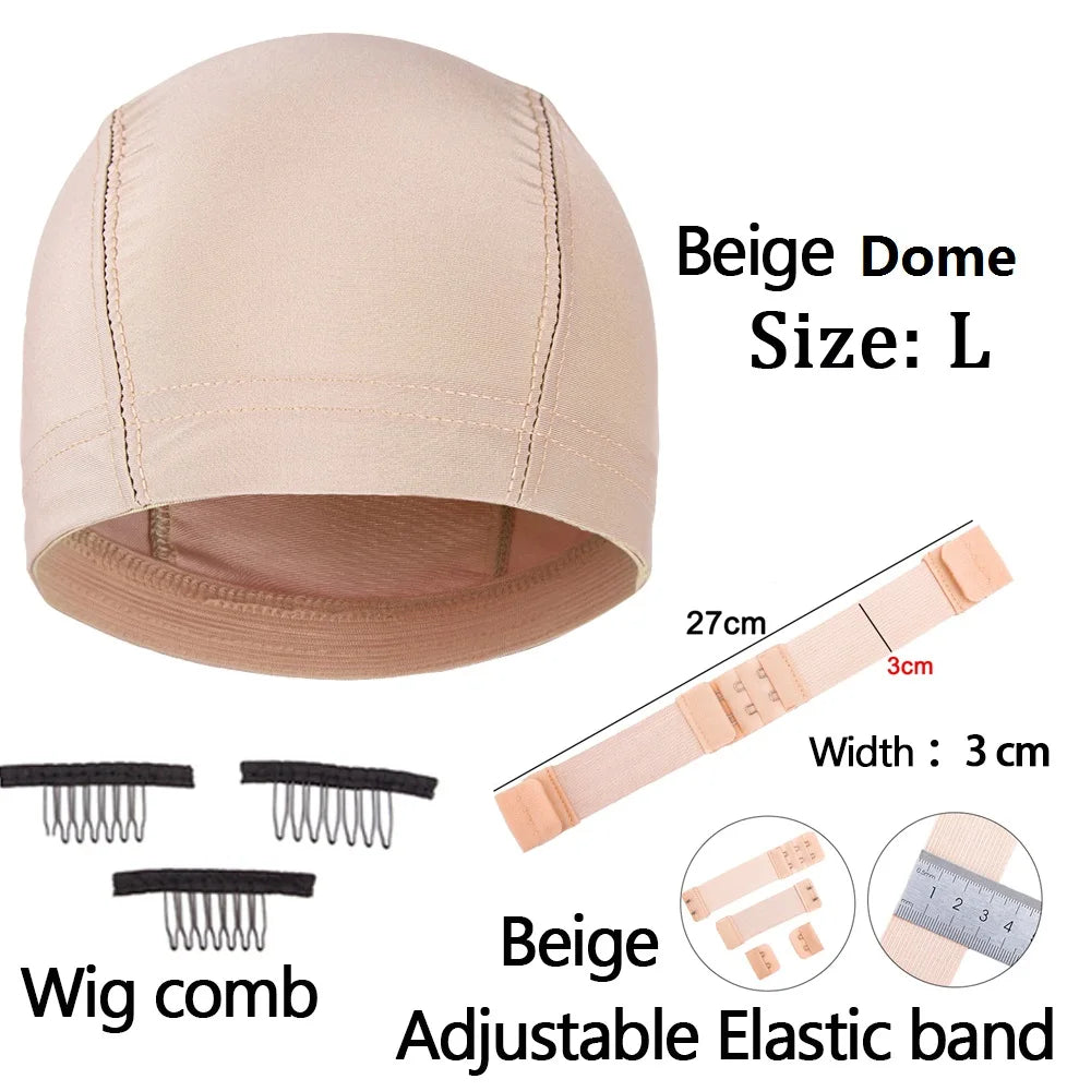 Professional Wig Making Caps Wig Clip Elastic Band For Wigs Nylon Mesh Beige Black Mesh For Wig Dome Hair Net For DIY Wigs