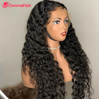 Water Wave Glueless Wig Human Hair Deep Wave 13x4 Lace Frontal Human Hair Wigs Ready to Wear PrePlucked PreCut Lace 4x4 Lace Wig