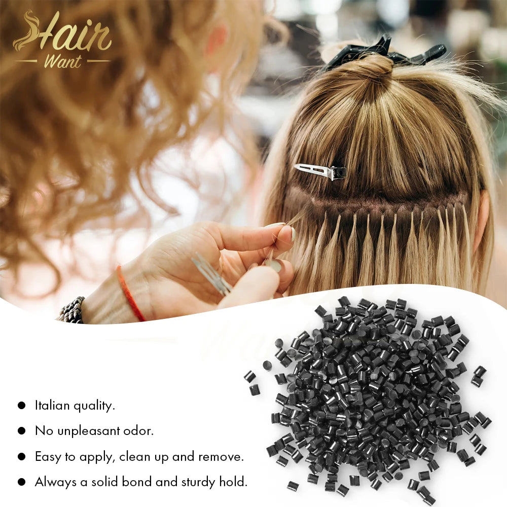 Hair Want Italian Keratin Glue Grain Hair Extension Fusion Keratin Glue Beads For I tip Hair Extension Granule Beads Making Tool