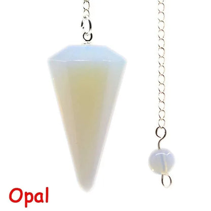 Natural Stone Quartz Agates Pendant Reiki Healing Cone Amethyst Charm Pendulum Pendants For Divination Dowsing Reiki Crystals