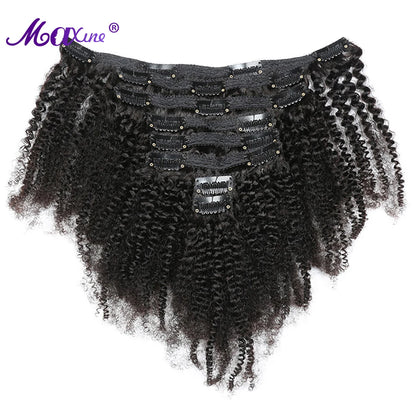 Maxine Clip Ins Hair Kinky Curly Clip In Hair Extensions Human Hair Full Head Afro Kinky Curly Clip Ins Bundles Natural Black