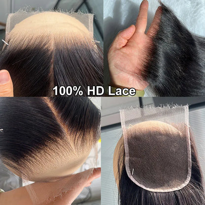 Skinlike HD Lace Frontal 13X4 13X6 Human Hair Closures Pre Plucked Invisible HD Lace Free Part 7x7 6x6 5x5 HD Lace Closure Only