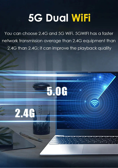 Portable Laptop Computer PC Windows 11 Intel Core i7 8500Y 15.6 Inch 16GB DDR 1TB SSD Office Laptops Fingerprint Unlock Notebook