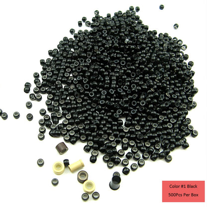500Units Nano Micro Ring With Silicone Hair Nano Rings 4.0mm Nano Micro Beads Micro Hair Ring Mini Human Hair For Nano Rings
