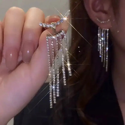 New Fashion Trend Unique Design Elegant Delicate Zircon Butterfly Tassel Earrings For Women Jewelry Wedding Party Premium Gifts