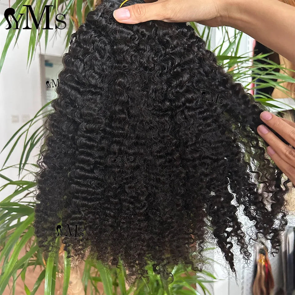 Burmese Kinky Curly Human Hair Bundles Deals YMS Vietnamese Virgin Human Hair Weft Weave Raw Hair Bundle For Women Wholesale