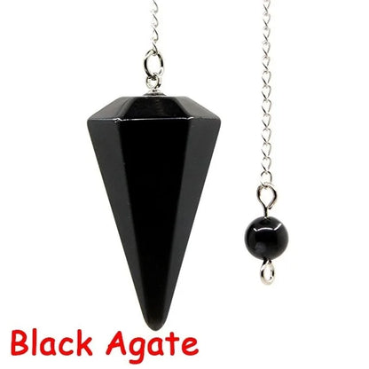 Natural Stone Quartz Agates Pendant Reiki Healing Cone Amethyst Charm Pendulum Pendants For Divination Dowsing Reiki Crystals