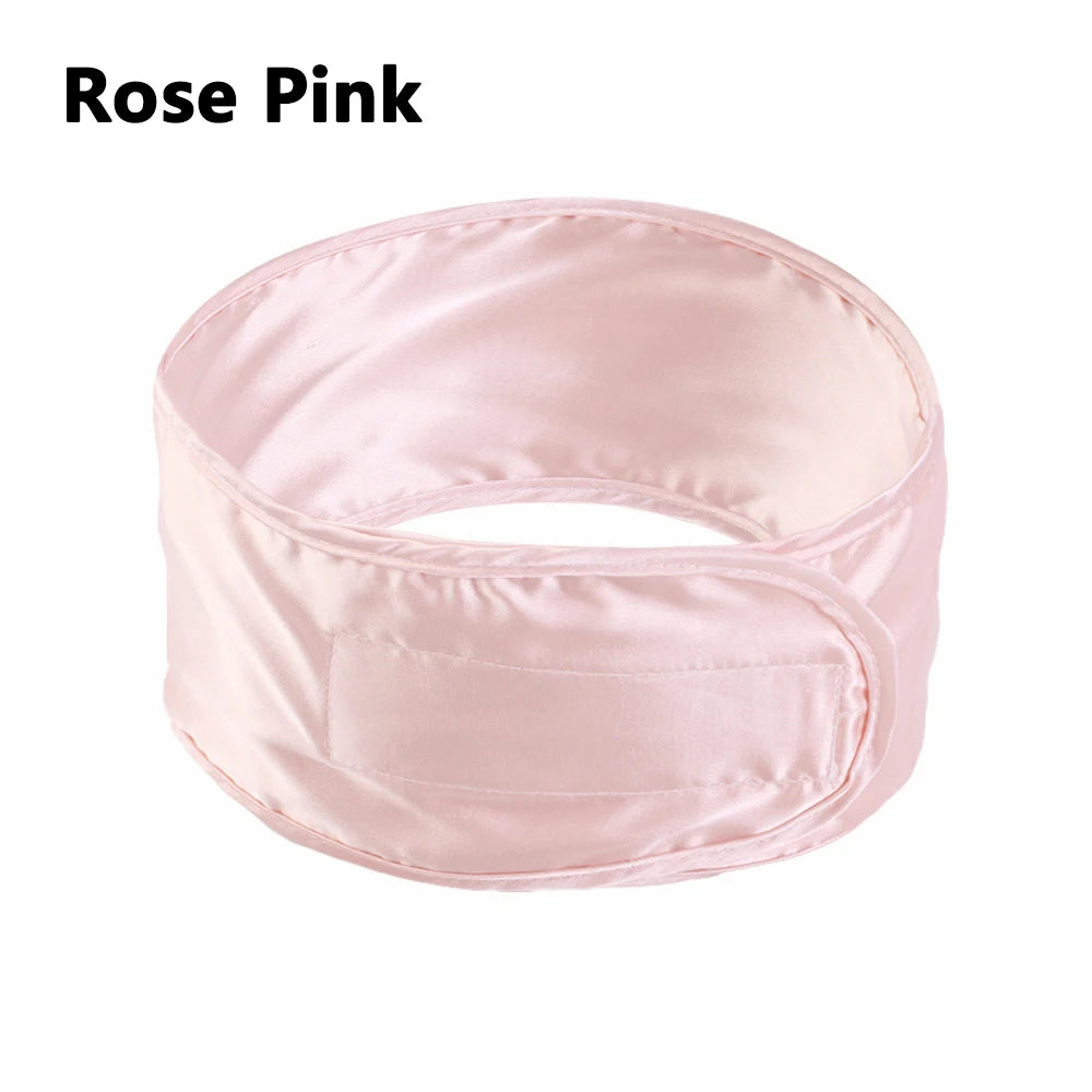 Women Silky satin Adjustable SPA Facial Headband Bath Makeup Hair Band Headbands for Face Washing Soft Toweling Hair Accessories