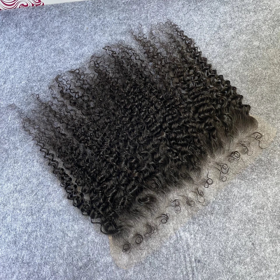 Invisible 13x6 HD Lace Frontal Deep Curly Edges Baby Hair PrePlucked Melt Skin Real HD Lace Curly 5x5 6x6 HD Lace Closure Only