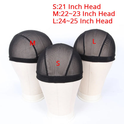 Professional Wig Making Caps Wig Clip Elastic Band For Wigs Nylon Mesh Beige Black Mesh For Wig Dome Hair Net For DIY Wigs