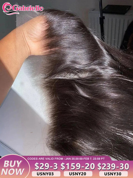 Gabrielle 13x6 13x4 Lace Frontal Brazilian Straight Human Hair HD Lace Frontals Only Pre plucked Natural Color Remy Hair