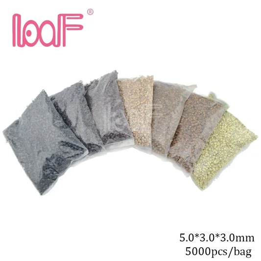 LOOF 5000pcs/color 5mm silicone hair microring links beads for Hair Extensions tools 8 Colors available