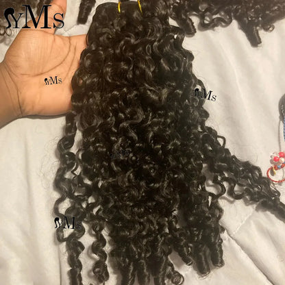 Real Burmese 3C4A Curly Human Hair 2/3/4 Bundle Deals Weft Extensions YMS Burmese Curly Raw Human Hair Bundles Weave Full Head