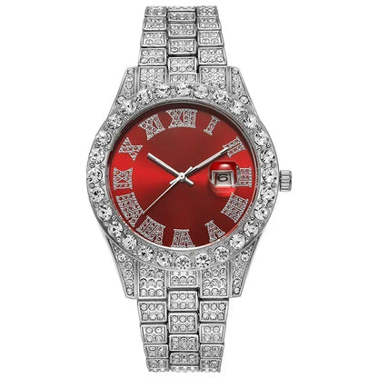 Full Iced Out Watch for Men Multiple Colors Hip Hop Mens Watch Fashion Cool Bling Diamond Luxury Mens Watches Clock Relogio