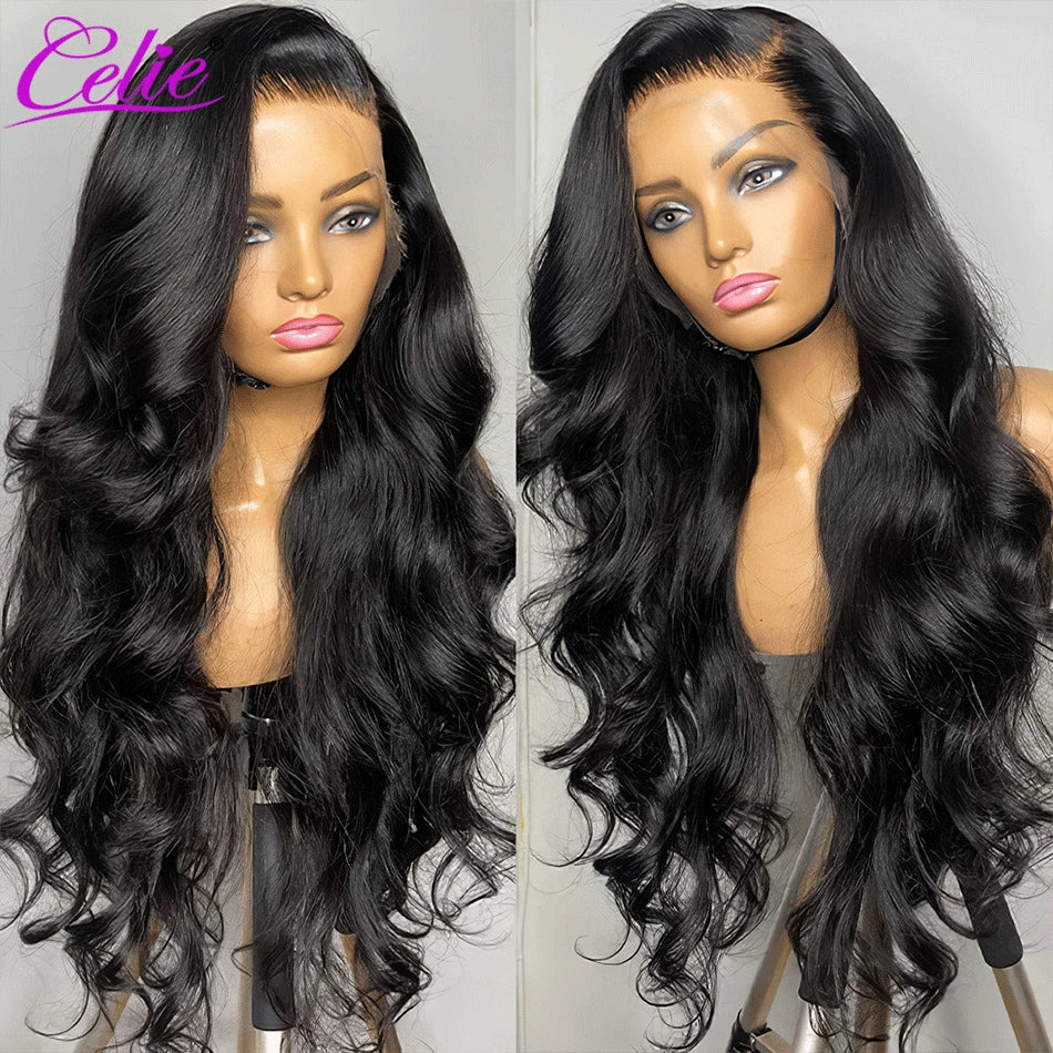 Celie 13x4 Lace Front Human Hair Wigs For Women Transparent HD Lace Frontal Wig 5x5 Body Wave Ready To Go Wig Human Hair
