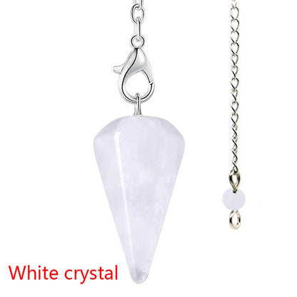 Natural Stone Quartz Agates Pendant Reiki Healing Cone Amethyst Charm Pendulum Pendants For Divination Dowsing Reiki Crystals