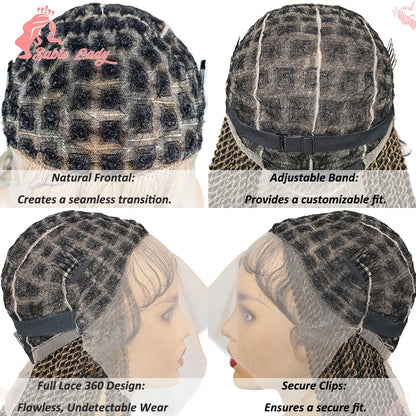 36" Synthetic Knotless Box Braided Wigs For Black Women Cornrow Braids Lace Wigs Full Lace Braids Hair Wig Black Braiding Hair