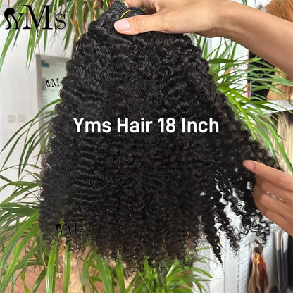 Burmese Kinky Curly Human Hair Bundles Deals YMS Vietnamese Virgin Human Hair Weft Weave Raw Hair Bundle For Women Wholesale