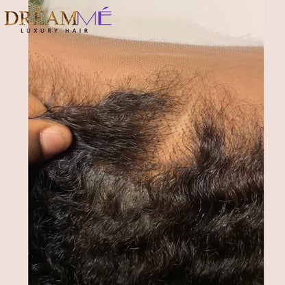 Kinky Curly 13x4 13x6 HD Lace Frontal Only Pre plucked Natural Hairline 5x5 6x6 7x7 Invisible HD Lace Closure Only Brazilian