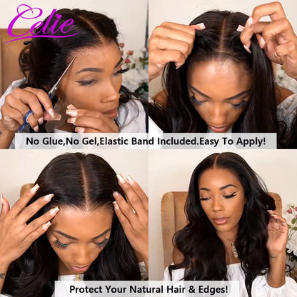 Celie 13x4 Lace Front Human Hair Wigs For Women Transparent HD Lace Frontal Wig 5x5 Body Wave Ready To Go Wig Human Hair