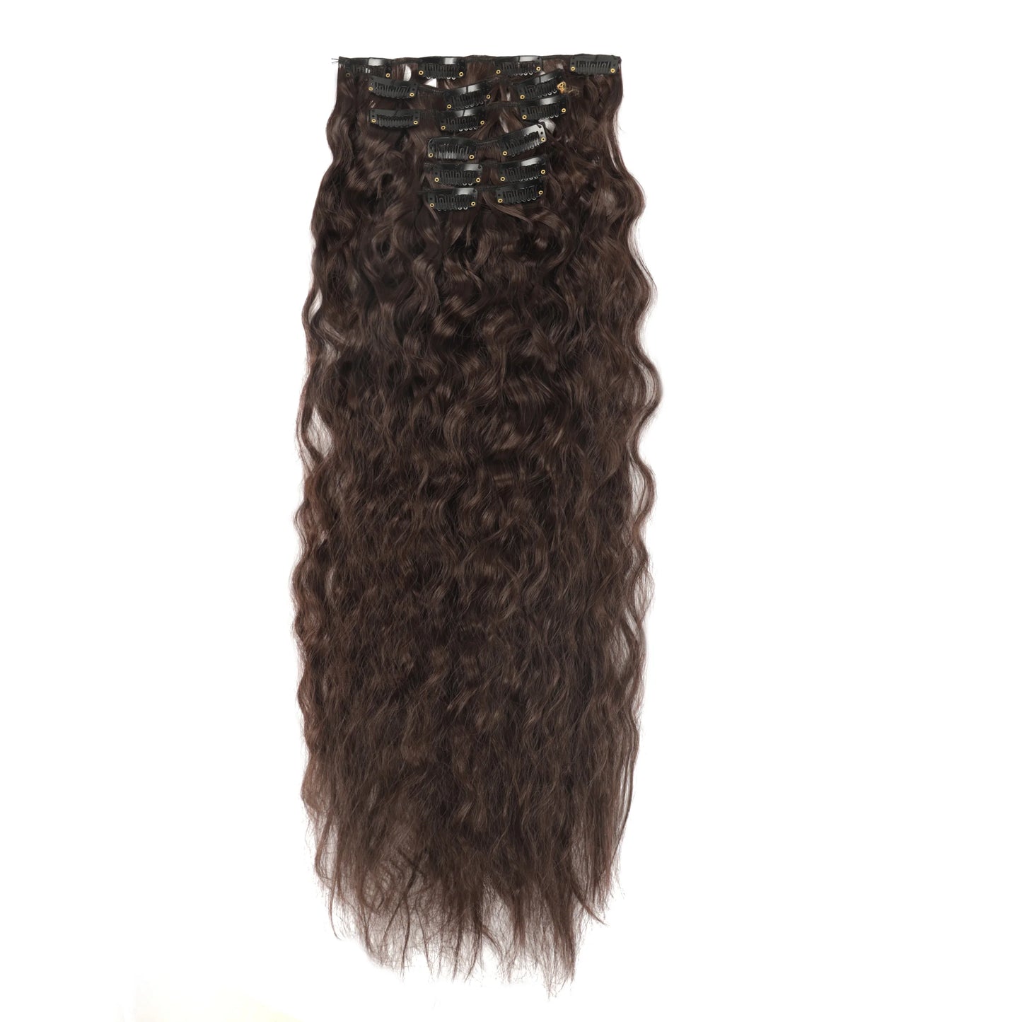 Synthetic Curly Clip In Hair Extensions Natural Hairpieces Hair Extensions Clip in 7 Pcs Full Head Organic Clip in Extensions