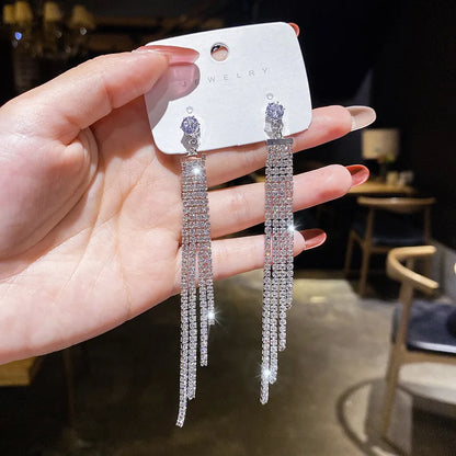 New Fashion Trend Unique Design Elegant Delicate Zircon Butterfly Tassel Earrings For Women Jewelry Wedding Party Premium Gifts