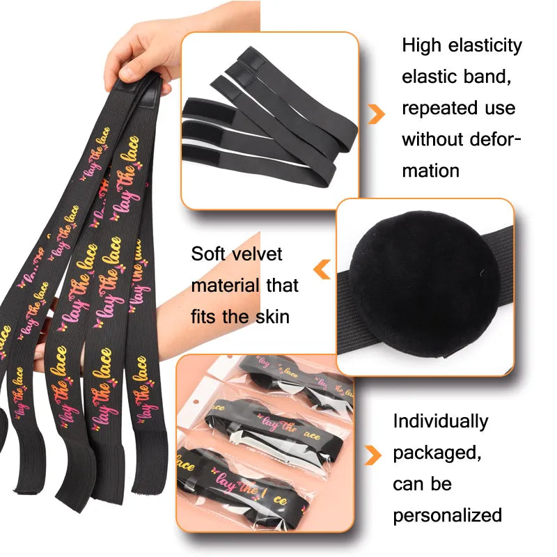 Elastic Bands For Wig With Ear Cover 3/5Pcs Melting Edge Band For Wigs Babys Hair Edges Control Band For Keeping Wigs In Place