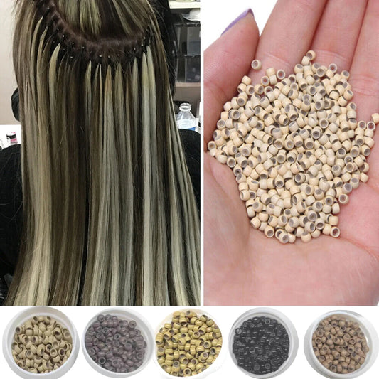 500Units Nano Micro Ring With Silicone Hair Nano Rings 4.0mm Nano Micro Beads Micro Hair Ring Mini Human Hair For Nano Rings