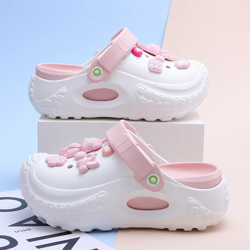 Women's Trendy Platform Clogs, Cartoon Animation Hollow Summer Beach Slide Shoes, Fashion Outdoor Garden Sandals