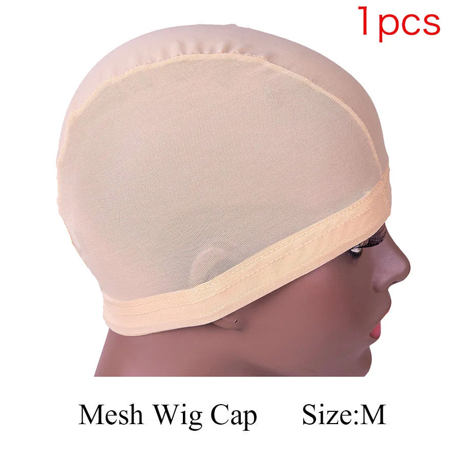 Professional Wig Making Caps Wig Clip Elastic Band For Wigs Nylon Mesh Beige Black Mesh For Wig Dome Hair Net For DIY Wigs