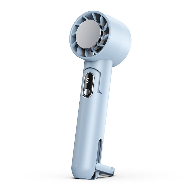 Portable Fan Mini Handheld Turbo Fan with Semiconductor Refrigeration Ice Cooling Fan 4000mAh USB Rechargeable Hanging Neck Fan
