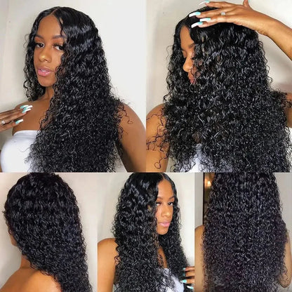 Water Wave Glueless Wig Human Hair Deep Wave 13x4 Lace Frontal Human Hair Wigs Ready to Wear PrePlucked PreCut Lace 4x4 Lace Wig