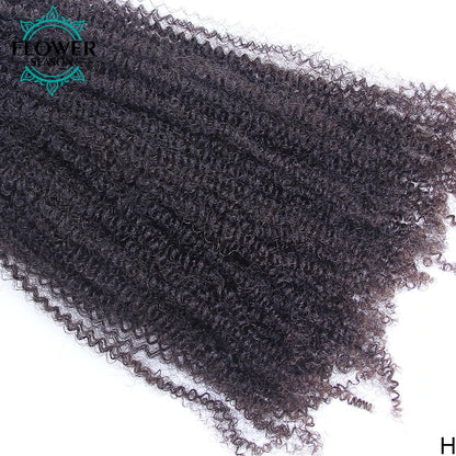 Afro Kinky Curly Human Hair Bulk For Braiding No Weft Remy Mongolian Bulk Braiding Hair Extensions 100Strands /Bundles Natural