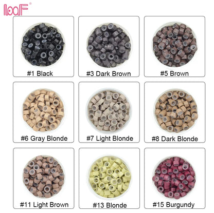 LOOF 5000pcs/color 5mm silicone hair microring links beads for Hair Extensions tools 8 Colors available