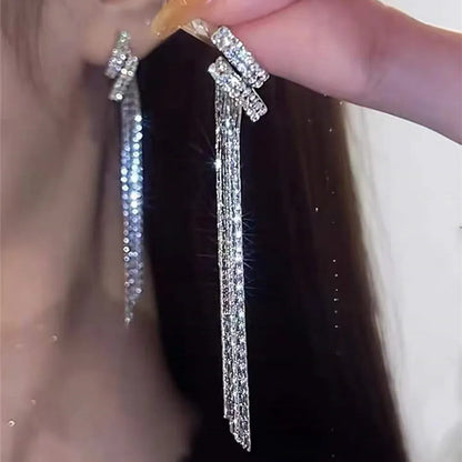 New Fashion Trend Unique Design Elegant Delicate Zircon Butterfly Tassel Earrings For Women Jewelry Wedding Party Premium Gifts