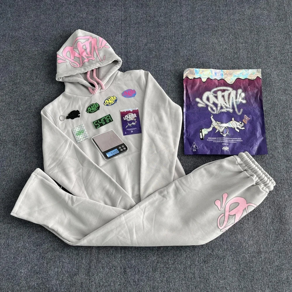 Sy UK Fashion Street Tracksuit y2k Harajuku Men's / Women's Casual Loose Hoodies Pants Hip Hop Sportswear Tops Sports Trousers
