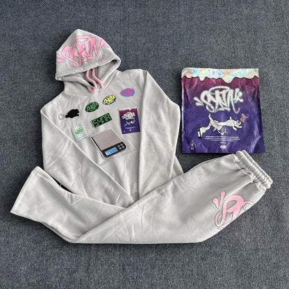 Sy UK Fashion Street Tracksuit y2k Harajuku Men's / Women's Casual Loose Hoodies Pants Hip Hop Sportswear Tops Sports Trousers