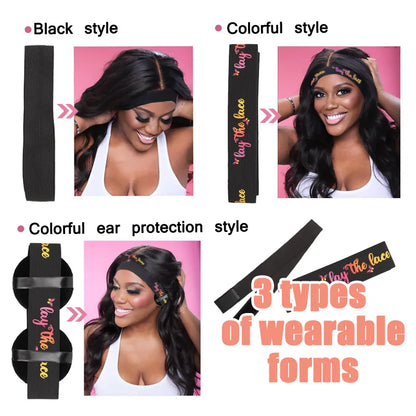 Elastic Bands For Wig With Ear Cover 3/5Pcs Melting Edge Band For Wigs Babys Hair Edges Control Band For Keeping Wigs In Place