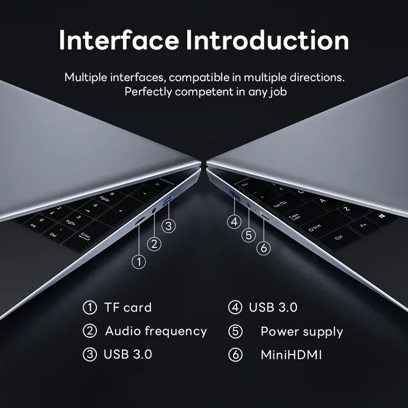 15.6" Laptop Computer Intel Celeron N4000 Notebook PC Fingerprint Unlock Windows 11 16GB DDR4 1TB SSD 1920*1080P Gaming Laptop