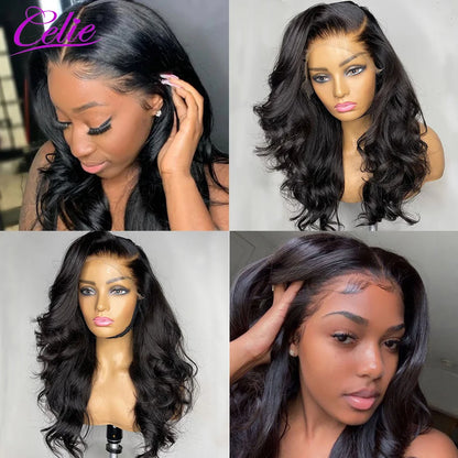 Celie 13x4 Lace Front Human Hair Wigs For Women Transparent HD Lace Frontal Wig 5x5 Body Wave Ready To Go Wig Human Hair